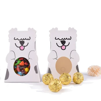 

20pcs 3 lovely kawai cat dog box gift candy folding paper Dessert packaging box wedding candy boxes baking package for party
