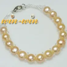 4 цвета дешевый и модный речной жемчуг браслет 6 шт./партия