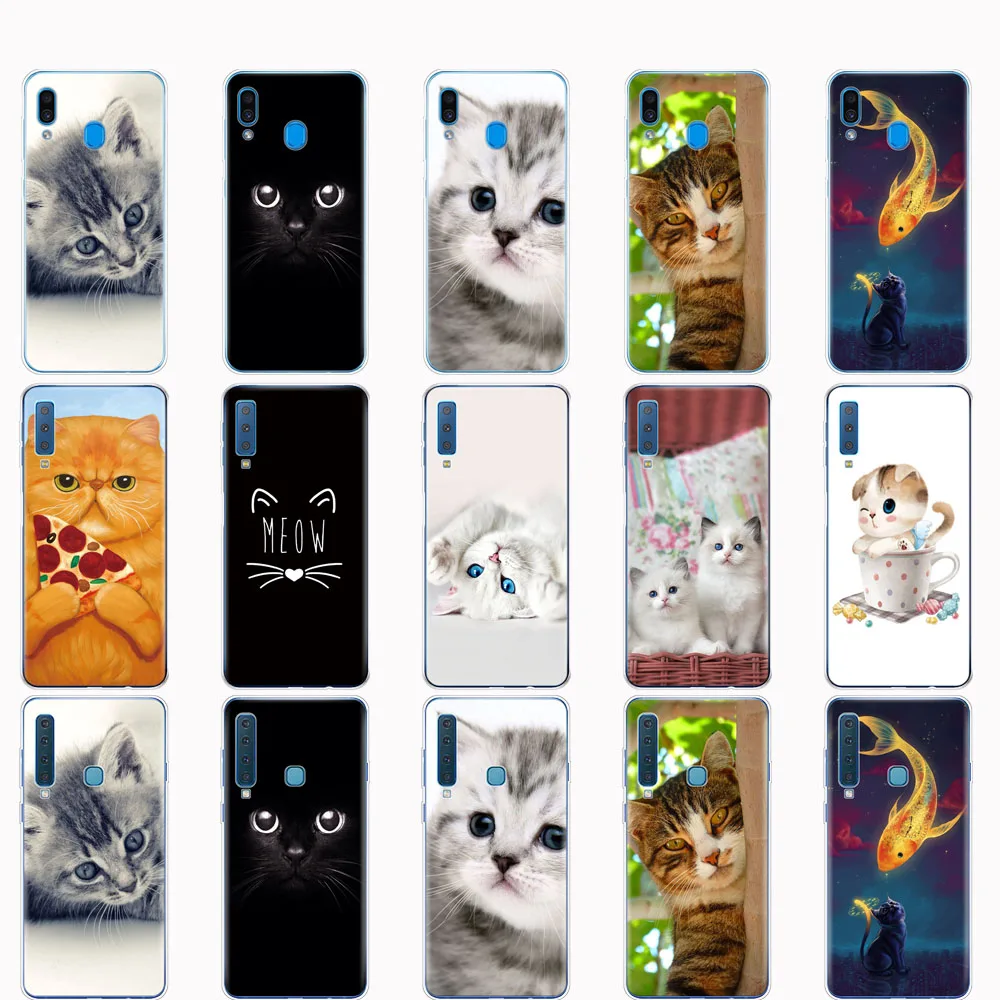 

Case For Samsung A50 Case For Samsung Galaxy A50 A60 A10 A30 A40 A70 A 50 2019 A9 A7 2018 cat kitty blue eyes cute animal pet