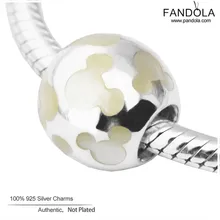 Подходит браслет из стерлингового серебра 925 пробы Шарм шарик значок мыши перламутровые Подвески бусины для Аксессуары для ювелирных изделий