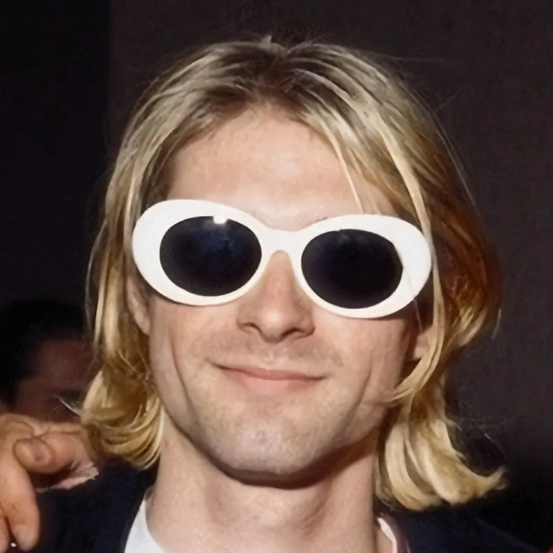 Plout очки Nirvana очки в стиле Курта Кобейна мужские маленькие белые овальные Солнцезащитные очки женские ретро летние солнцезащитные очки Роскошные брендовые солнцезащитные очки
