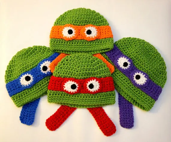 

Kids TMNT Hat - baby Turtle Hat - Christmas Gift for Kids - Kids Tmnt Halloween Costume - Crochet TMNT Hat