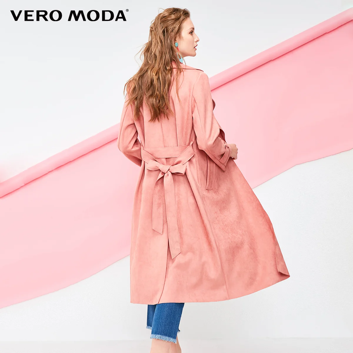 Vero Moda осеннее замшевое Прямое пальто средней длины в минималистическом стиле | 318309507