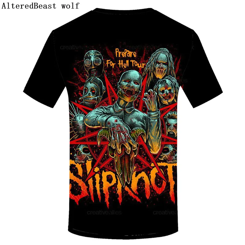 Брендовая Готическая футболка, футболка Slipknot, Панк футболки, рок футболка, принт, Мужская 3D футболка, короткий рукав, Мужская одежда, повседневная одежда