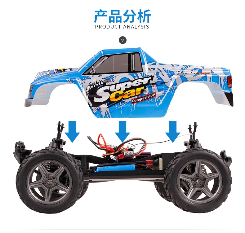 Высокая скорость JJRC/WLtoys 12402 радиоуправляемые машинки 1/12 4WD Monster RC автомобиль RTR 2,4 GHz RC внедорожный вождение автомобиля игрушки модели VS A979