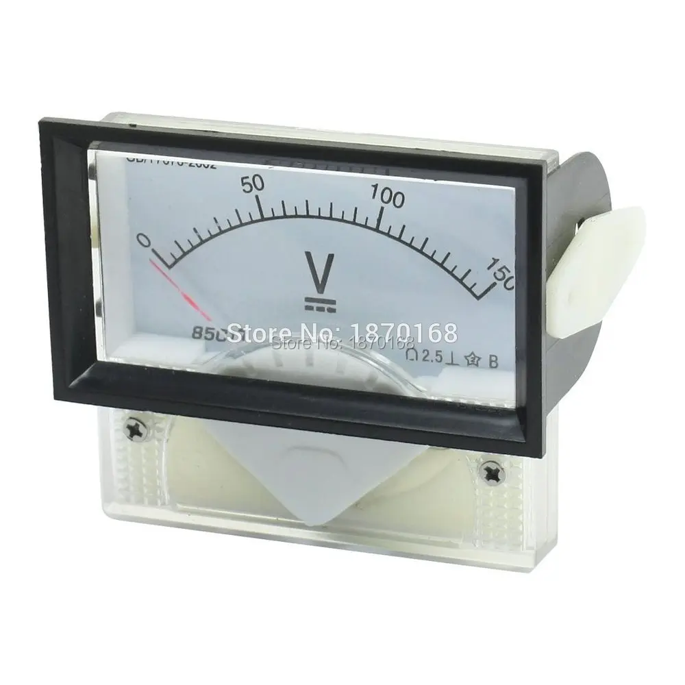 

Lab Rectangle Plastic Panel Gauge Voltmeter Voltage Meter DC150V 85C17