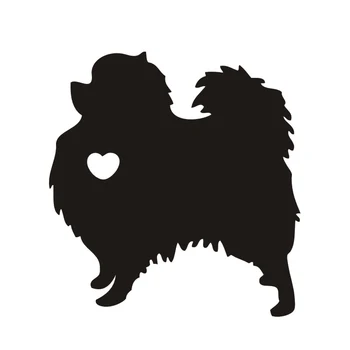 

12x11cm I Love My Pomeranian Dog Animal Black/white dog Car Sticker waterproof decals Car Styling Accessories Window Decor CL020