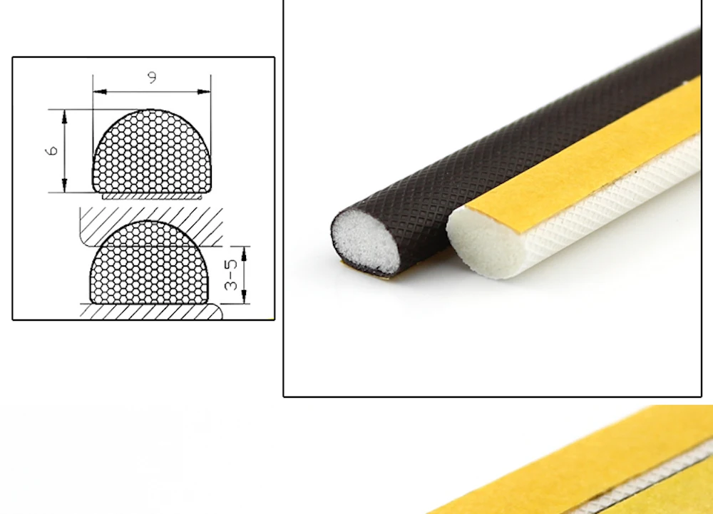Высокопрочная полиэтиленовая пленка, пенополиуретановая клейкая уплотнительная лента, уплотнительная прокладка для окон дверей 11 мм x 2 мм 9 мм x 4 мм 9x6 мм 6 м белый коричневый серый