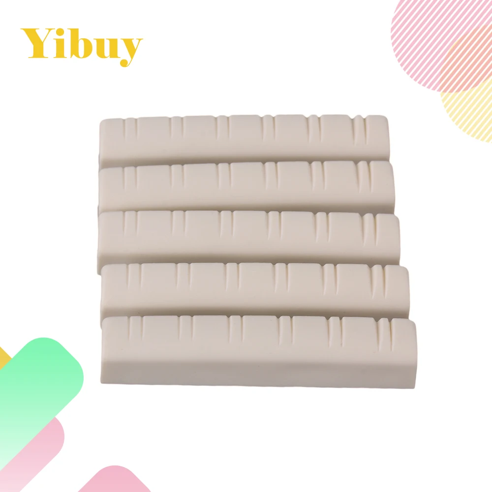 

Yibuy 5pcs Beige 12 String Classic Guitar 48x6x9mm Plastic Slotted Nut