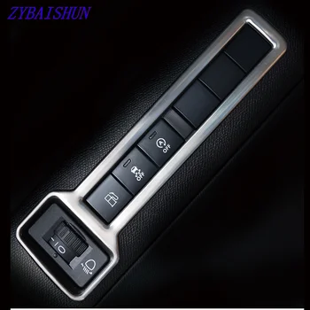 

ZYAISHUN Car Accessories Stainless steel headlight switch decoration cover For Peugeot 308 T9 2015 2016 2017
