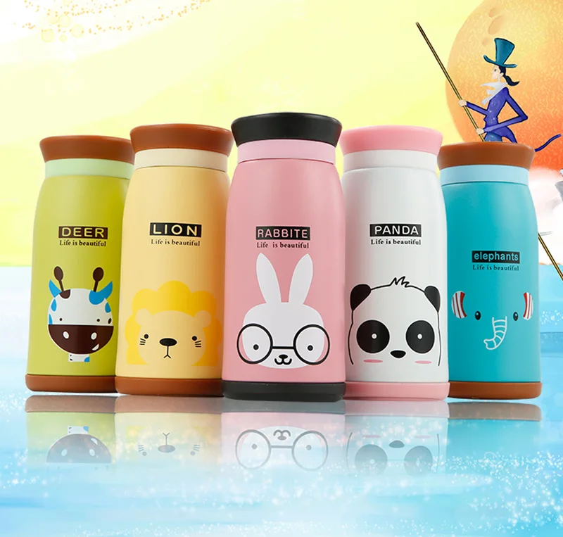Baby Insulated Cup Vacuum Flask Children Thermos Drink Water Bottle Stainless Steel Animal Printing Portable Learning Cup BB5066 (3)