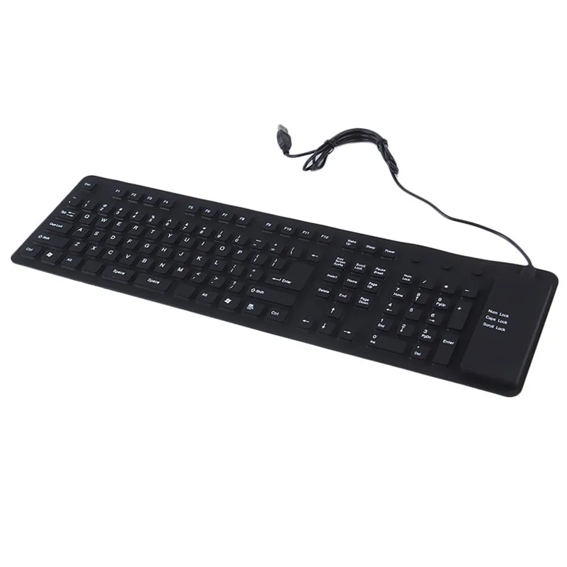 

109 Keys Silicone Keyboard Waterproof Dustproof Soft Keyboard Folding Game Keyboard Internet Cafes Usb Wired Computer Keyboard