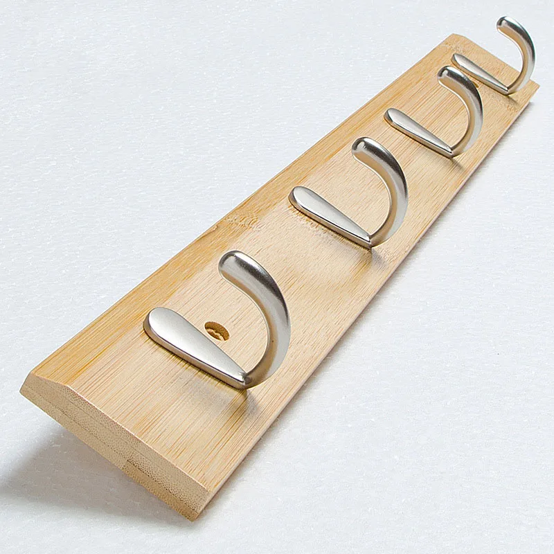 Wooden Clothes Hanging Hooks Creative Wall Coat Rack Multi function Storage Row Hooks