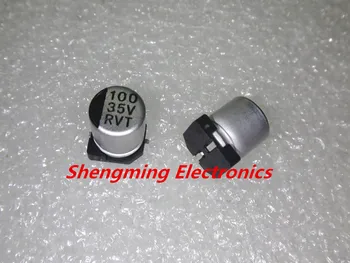 

100pcs 35V 100UF SMD 6x7mm chip Aluminum Electrolytic Capacitor 6*7