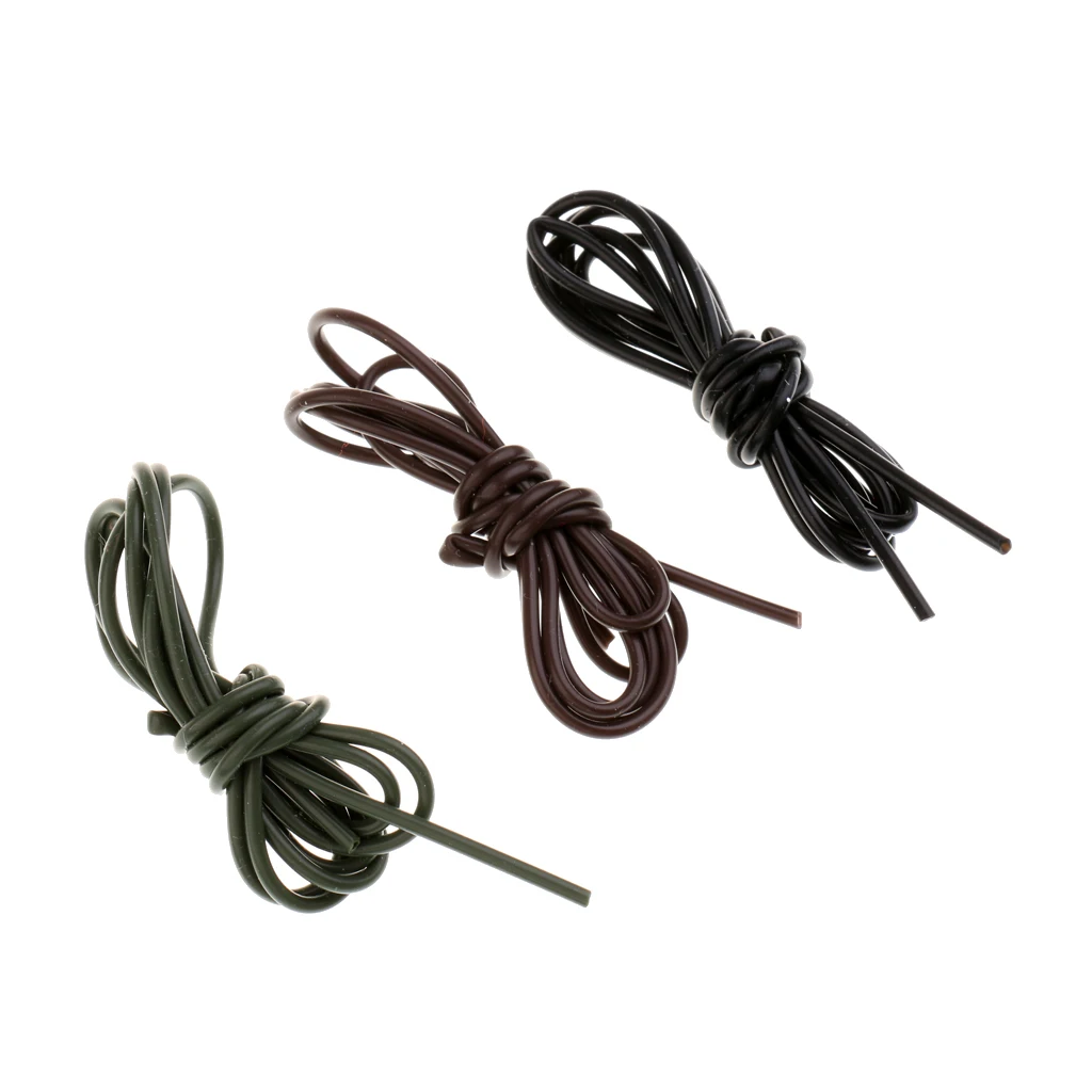 3Pcs Professional Silicone Rig Tubing 1.0mm Inner Diameter for Carp Fishing Hair Rigs Tube for outdoor Carp Fishing  3 Colors
