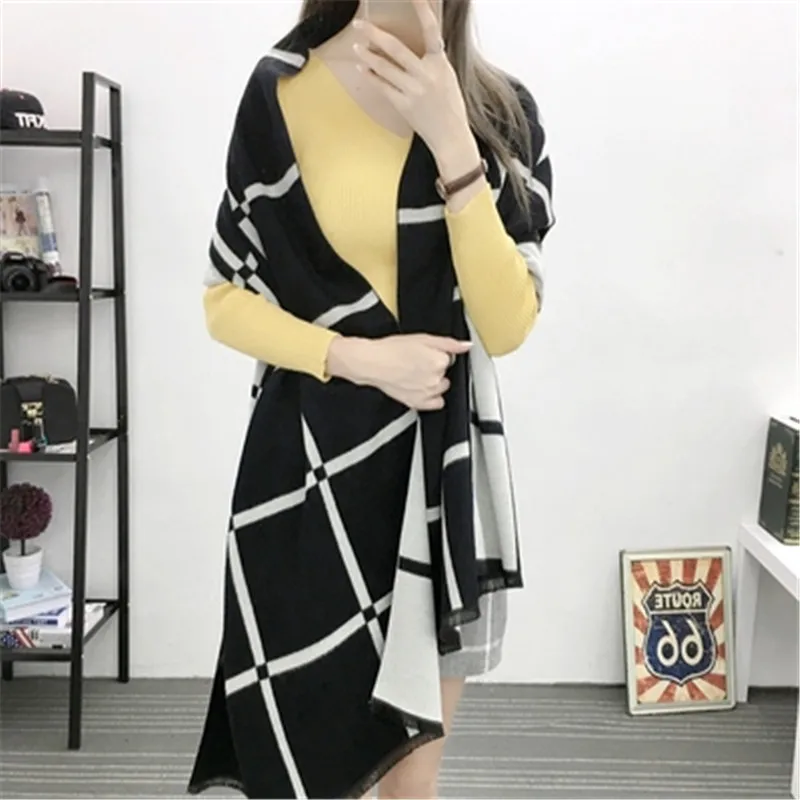 2016 Imitation Cashmere Warm Scarf Women font b Tartan b font Scarves font b Tartan b