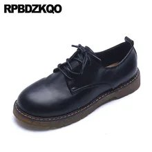 Винтажные женские туфли-оксфорды; Дизайнерская обувь; Прямая ; туфли на плоской подошве; цвет коричневый, черный; круглый носок; шнуровка; коллекция года; китайская женская школьная обувь в японском стиле; Китай