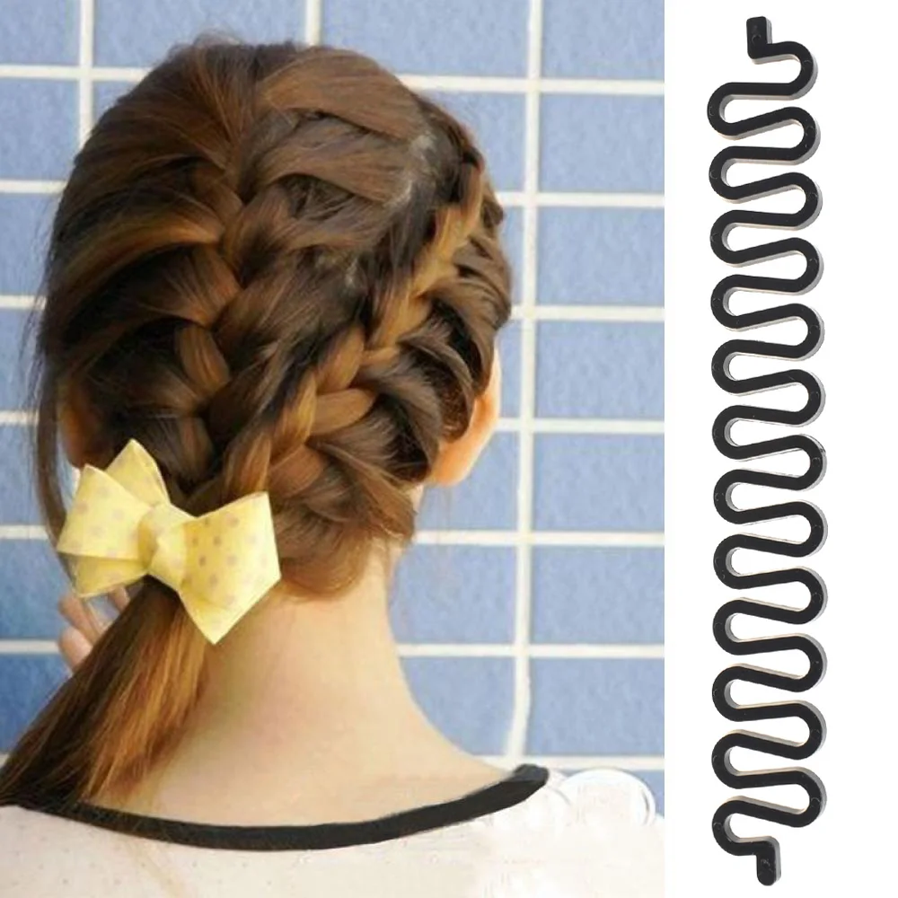 1 adet sihirli fransız örgü saç peruk aracı örgü Braider rulo saç büküm şekillendirici Maker DIY Hairstyling aksesuarları Braider