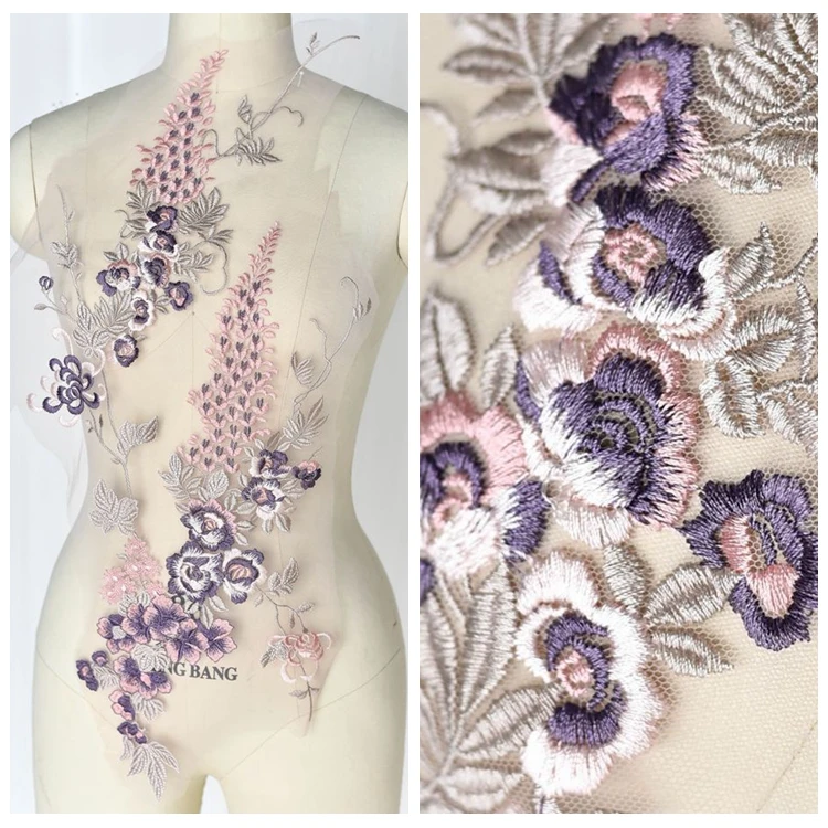 

1Pcs 3D Peony Embroidery Lace Flower Applique Wedding Cheongsam DIY Decorations Lace Accessories Patches