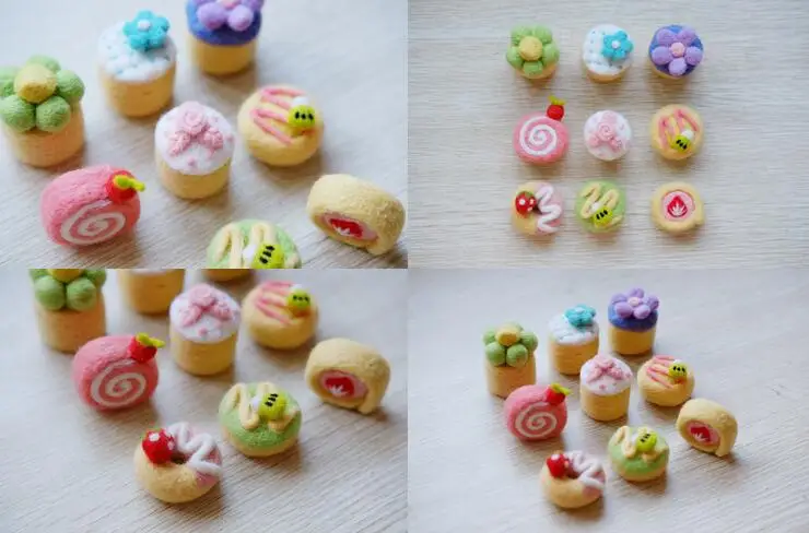 Various dolls set wool needlepoint kit wool felt needle felting gift box craft needlecraft DIY handmade