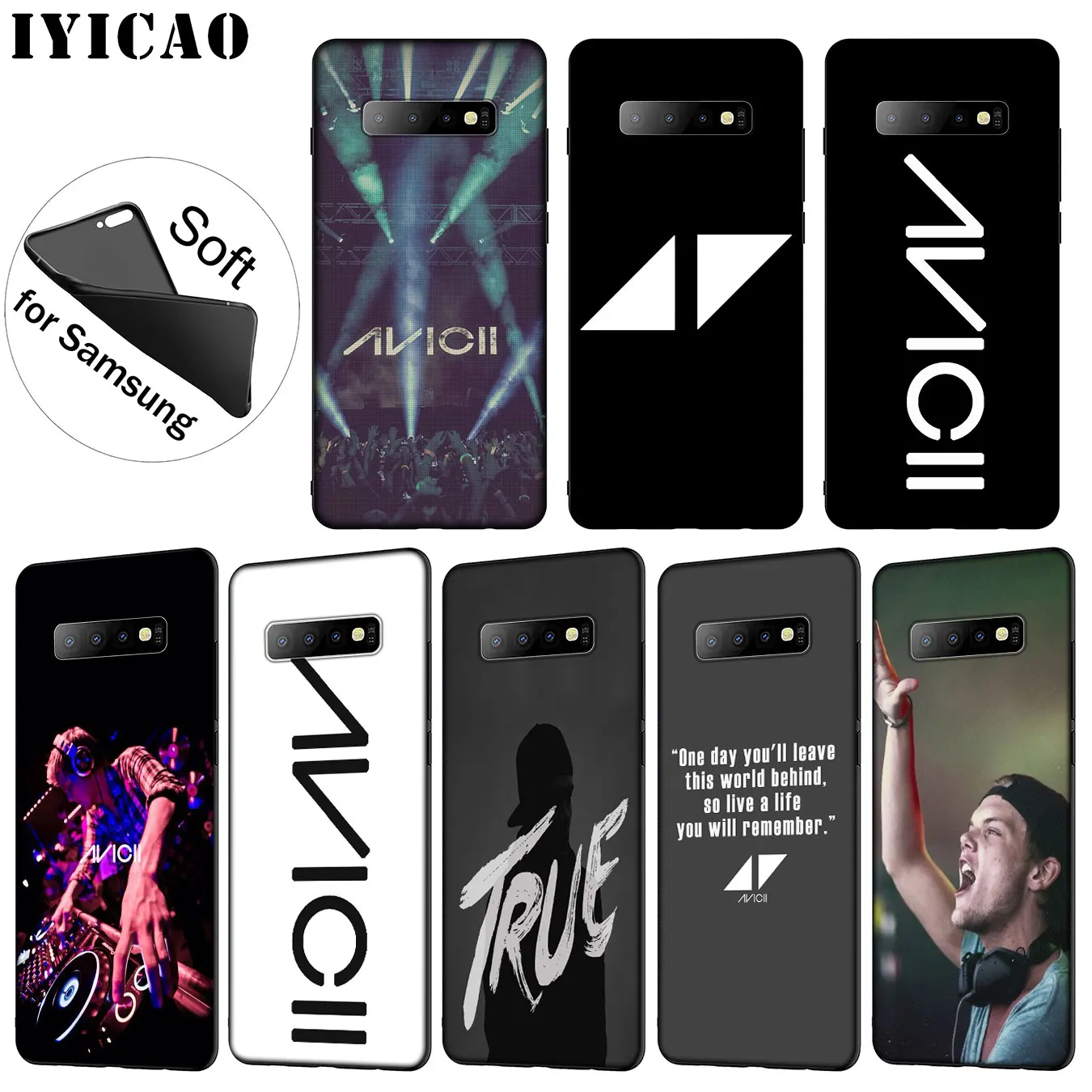 

IYICAO Avicii DJ Tim Bergling Excellent Soft Silicone Phone Case for Samsung Galaxy S10 S9 S8 Plus S6 S7 Edge S10e E Black Cover