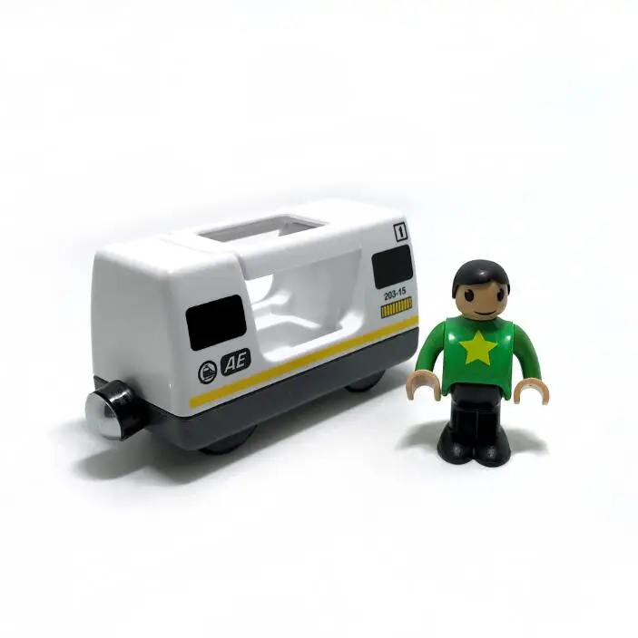 Free shipping Remote control electric magnetic link compatible BRIO wooden track white Harmony train and red worldwide train 12