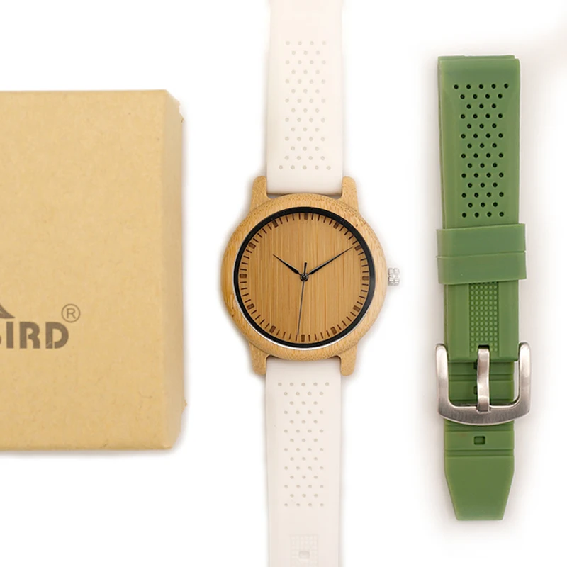 BOBO BIRD WB07 Bamboo Wooden Watch for Men Simple Style Wood Dial Face Quartz Watch with Soft Silicone Strap Extra Band as Gift BOBO BIRD WB07 Bamboo Wooden Watch for Men Simple Style Wood Dial Face Quartz Watch with Soft Silicone Strap Extra Band as Gift
