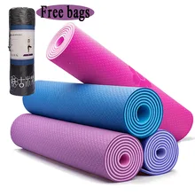6/8 мм Экстра толстая нескользящая подошва поролоновые коврики для йоги вакуумные пакеты для Фитнес безвкусный Пилатес упражнений в тренажерном зале колодки с ремень для йоги 183 см X 61 см