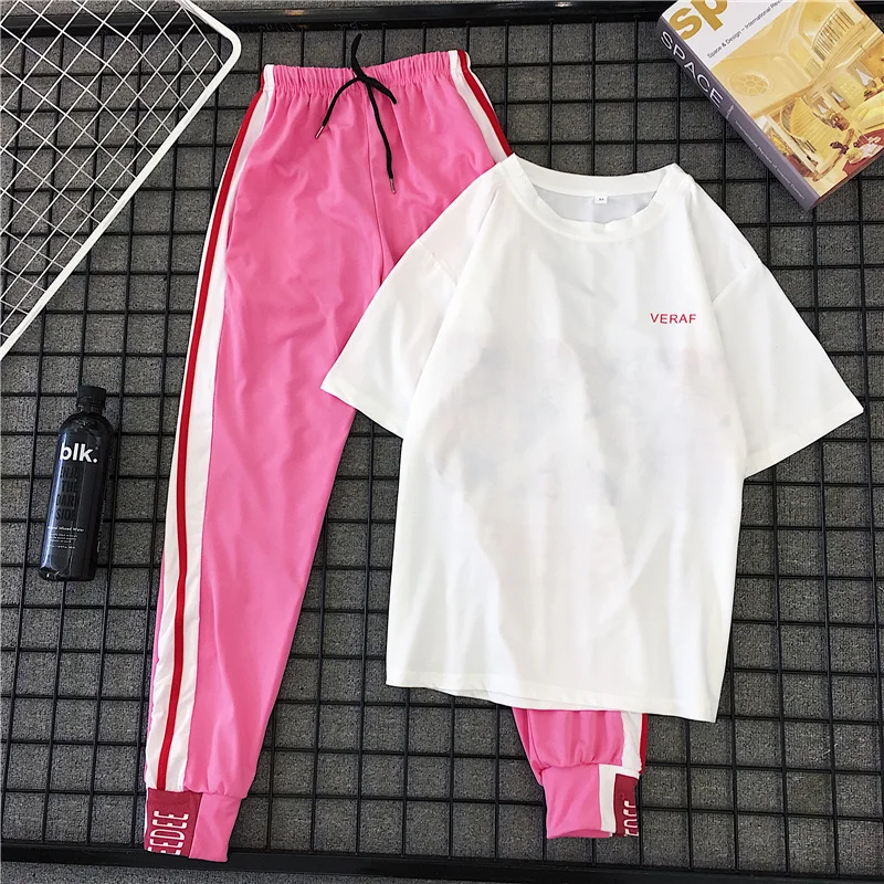 

Spring Summer Two Piece Set Tracksuit Women Clothes 2019 Women's Suit Korean 2 Piece Set Women Outfits Tops and Pants ZT2906