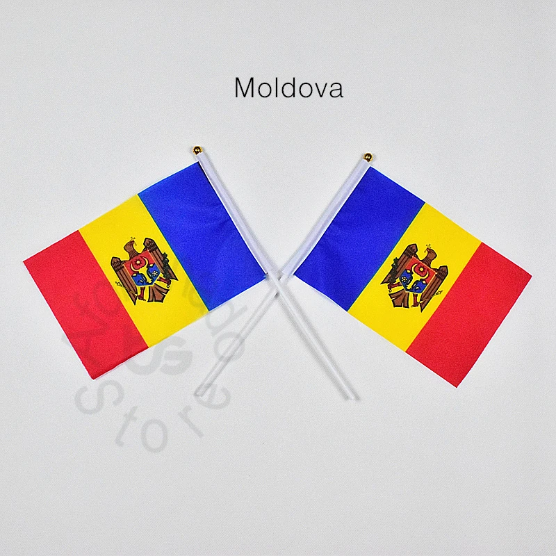 Moldova 14*21cm flag Banner hand waving National Home Decoration banner | Дом и сад