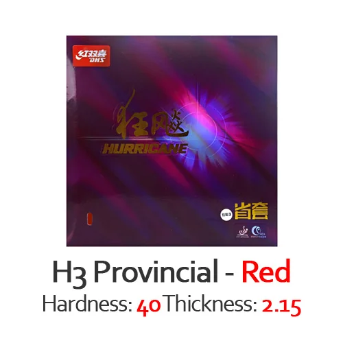 DHS Provincial Hurricane 3 Pro H3 резиновый Настольный теннис с губкой для пинг-понга - Цвет: Red H40 T2.15