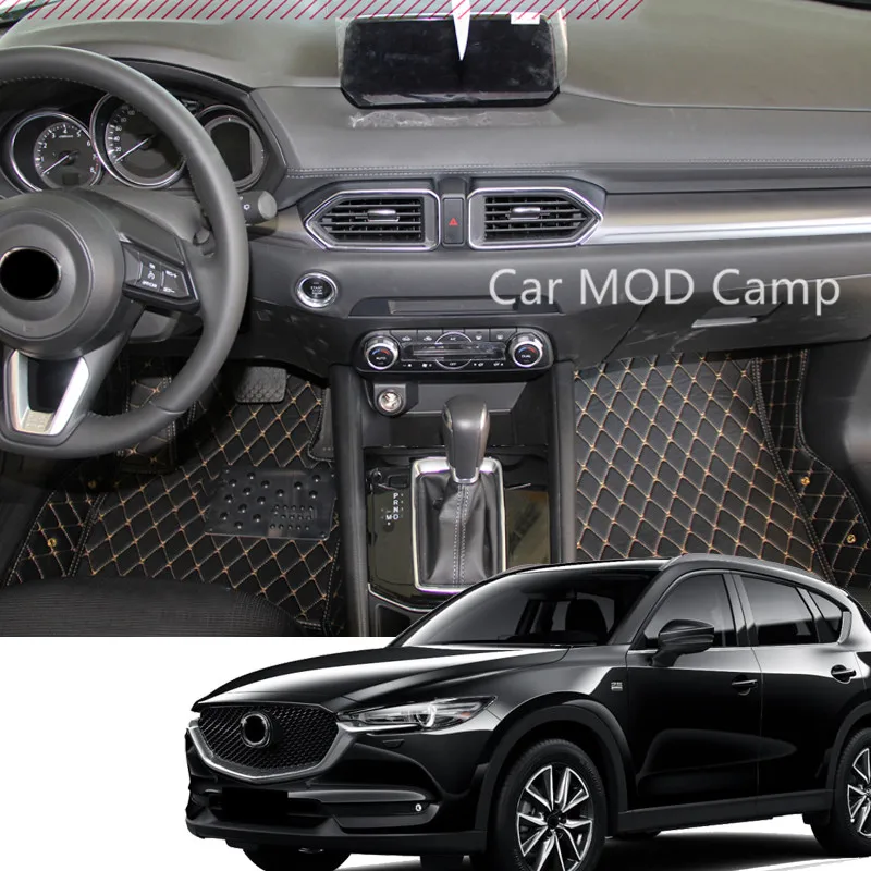 

For Mazda CX-5 CX5 2017 2018 Interior Leather Car Floor Carpet Foot Mat Cover Pad 1set Car Styling accessories!