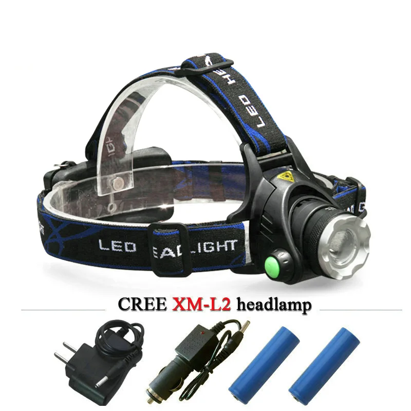 cree headlight led headlamp xm l t6 xm l2 waterproof zoom head lamp 18650 rechargeable battery