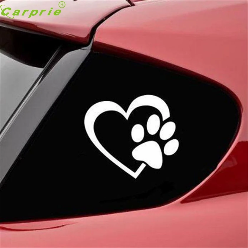 High Quality HEART with DOG PAW Puppy Love Decal Window Sticker for