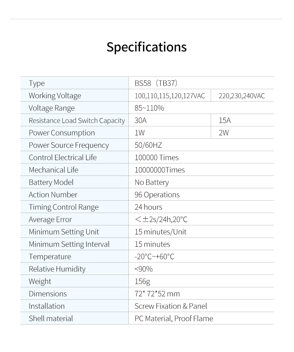 Небольшой отпечаток времени 220 В~ в маленький корпус механический таймер с 96 раз ВКЛ/ВЫКЛ в день Минимальная установка 15 минут