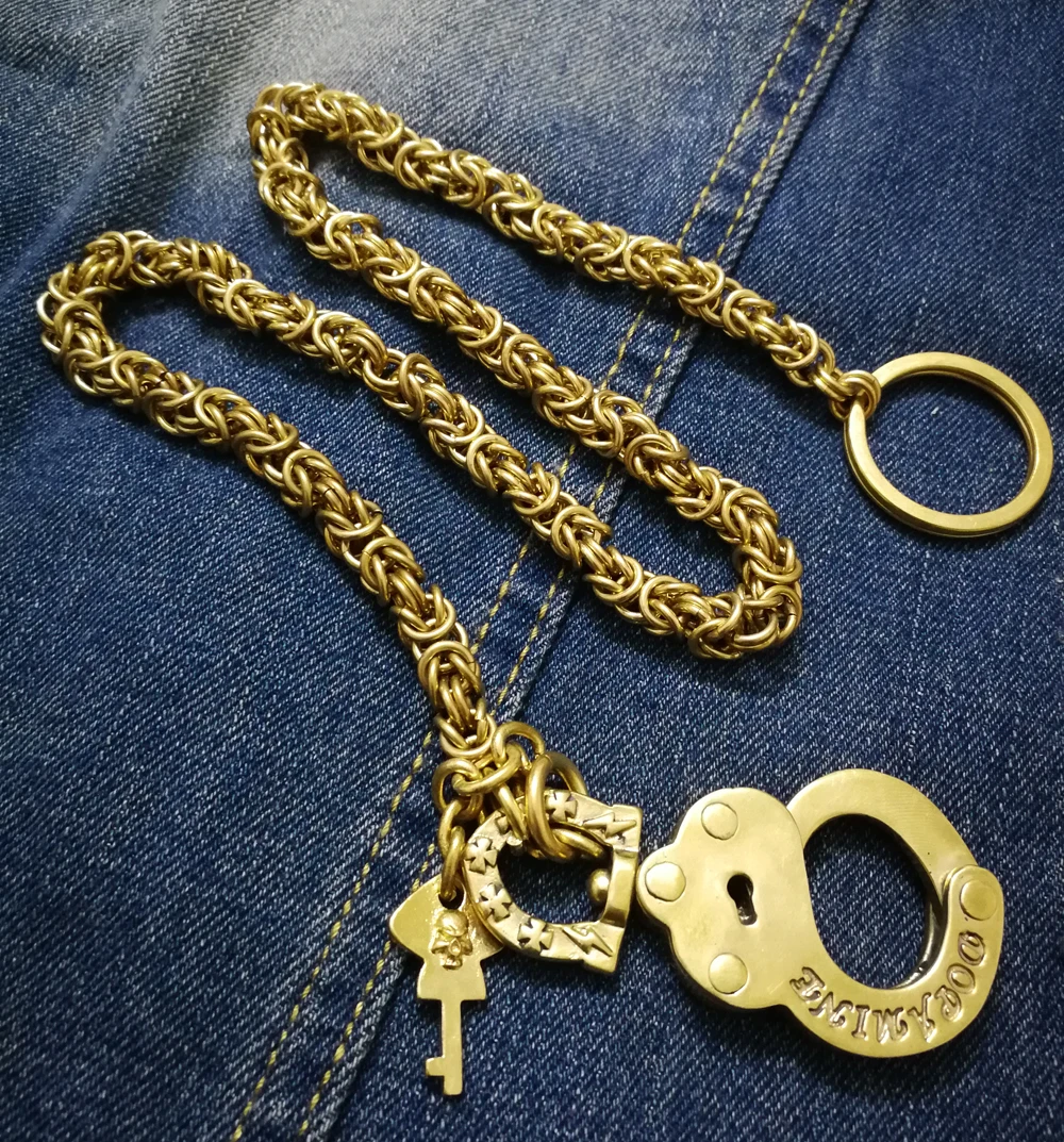 

Newest Copper wallet chain for the motorcycle jeans jacket vest brass biker chian of live to ride waistchain jeans neckalce gift