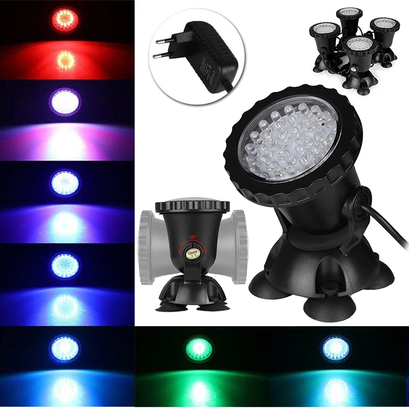 4Pcs x Aquarium 36 LED RGB Underwater Spot Garden Light Pond Lighting