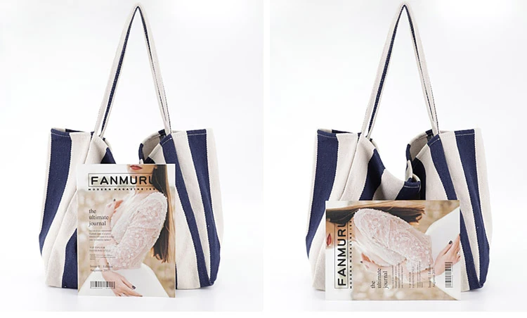 مخطط كبير قماش حمل حقيبة للنساء الصيف الشاطئ الكلاسيكية النسيج لينة كبيرة حقيبة يد 2019 الإناث كبيرة رداء علوي غير رسمي-مقبض حقيبة