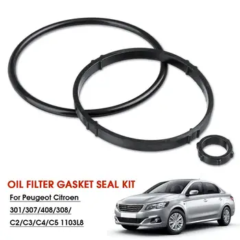 

Black Oil Filter Gasket Seals 1103L8 Oil Filter Housing Gasket Kit For Peugeot/Citroen 301 307 408 308 C2 C3 C4 C5