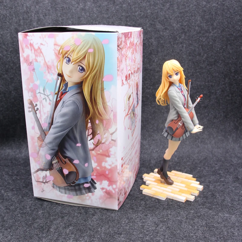 Аниме ваша лежа в апреле Miyazono Kaori 1/7 Масштаб Окрашенные ПВХ фигурка Коллекционная