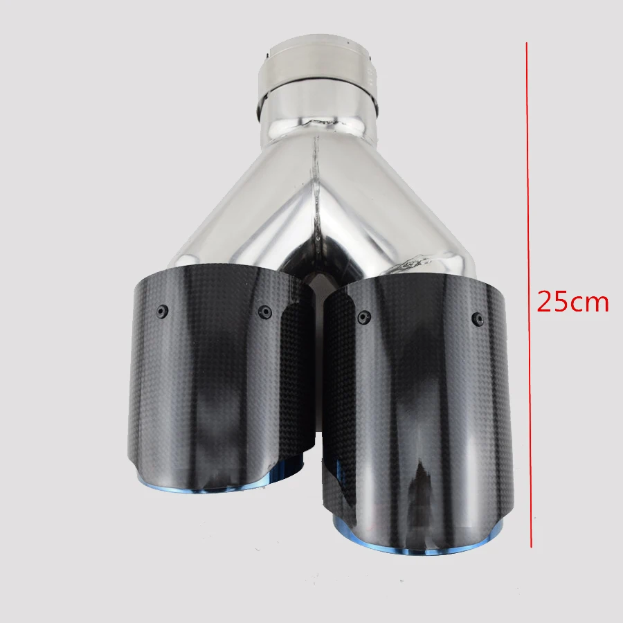 

1 Pair Universal Left 63mm Inlet 89mm Carbon Fiber Car SUV Dual Exhaust Pipe Tail Muffler