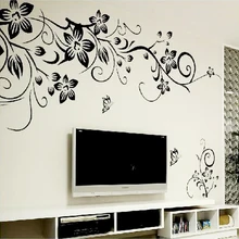 Hot DIY Wall Art Decal Decoration Fashion Romantic Flower Wall Sticker/ Wall Stickers Home Decor 3D Wallpaper Free Shipping