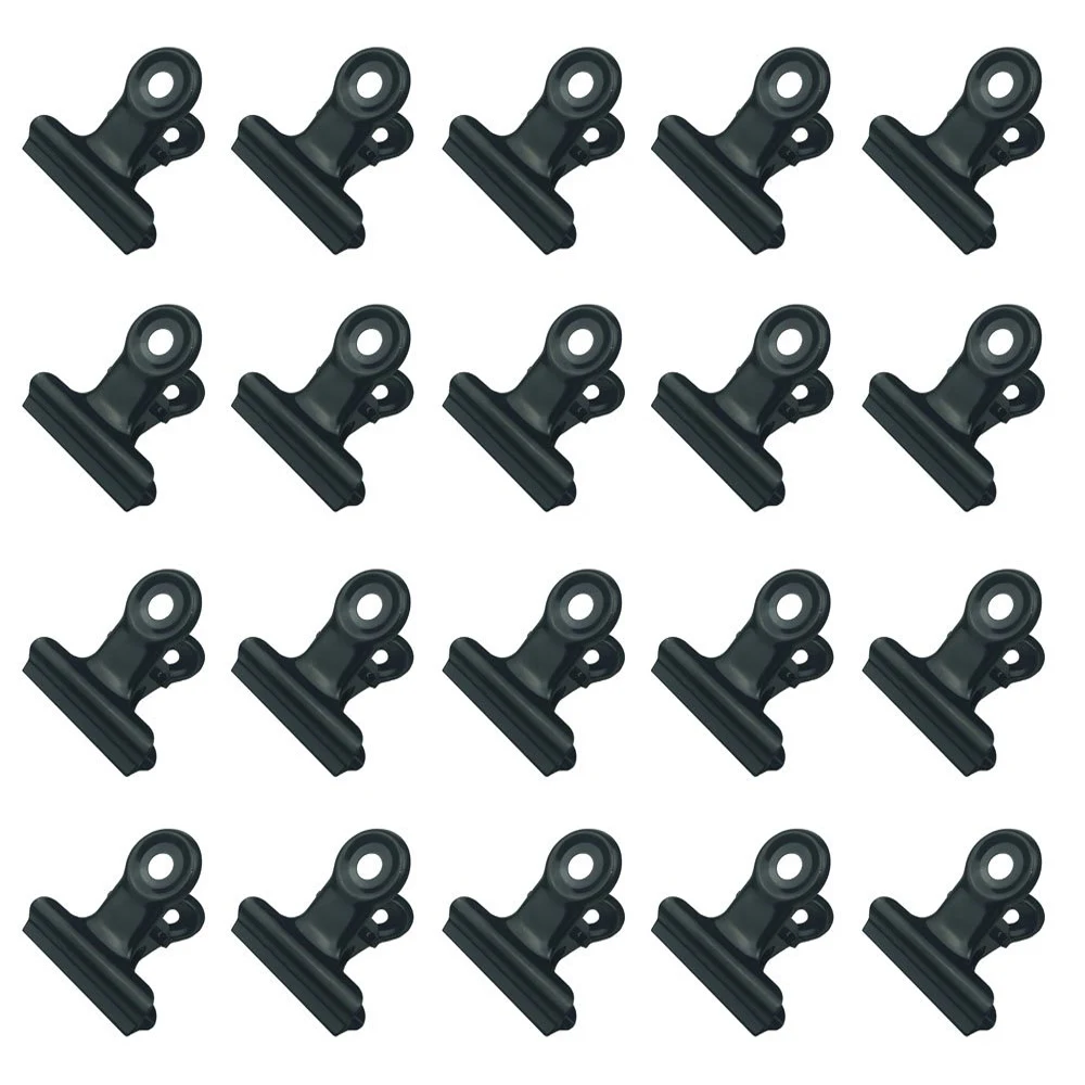 Xrhy 20 Pcs 30mm Black Color Coated Metal Bulldog Clips Utility Hinge Paper  Clip For Tags Bags Shops Office And Home Kitchen - Paperclips - AliExpress
