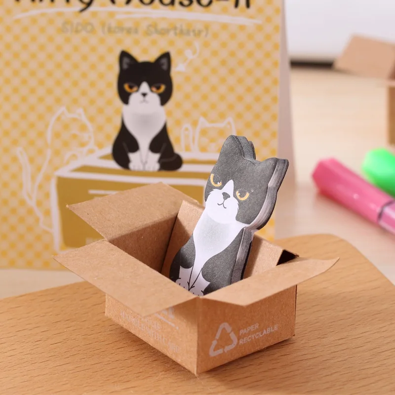 3D Kawaii Кошка Собака коробка милые наклейки из мультфильмов корейские