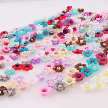 

500Pcs 3D Mix styel Flower Flatback Resin Cabochon Scrapbook Fit DIY Child Embellishments Hairpin accessories Craft