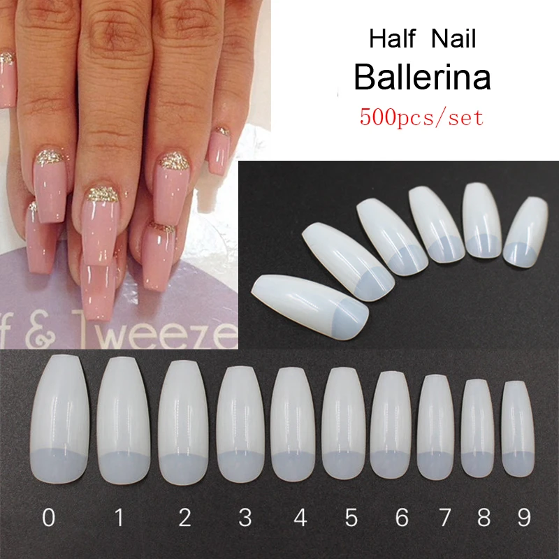 Uñas postizas francesas de Color Natural para Ballet profesional, punta  cuadrada Artificial, herramientas de manicura acrílicas, 500 unids/bolsa| Uñas postizas| - AliExpress