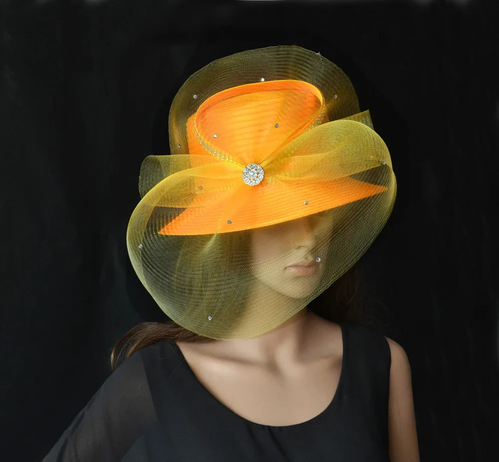 

NEW BIG Yellow Formal Dress Hat Church Hat. FREE SHIPPING