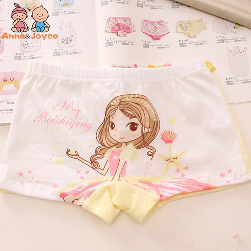

4pc/lot Gilrs Cute Cartoon Princess Boxer Underwears Soft Pure Cotton Kids Pant for 2 To 8 Years Old HTNN430