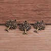 30 pièces 16*21mm plante breloques arbre pendentif deux couleurs bricolage rétro bijoux Bracelet collier pendentif à breloques ► Photo 3/6