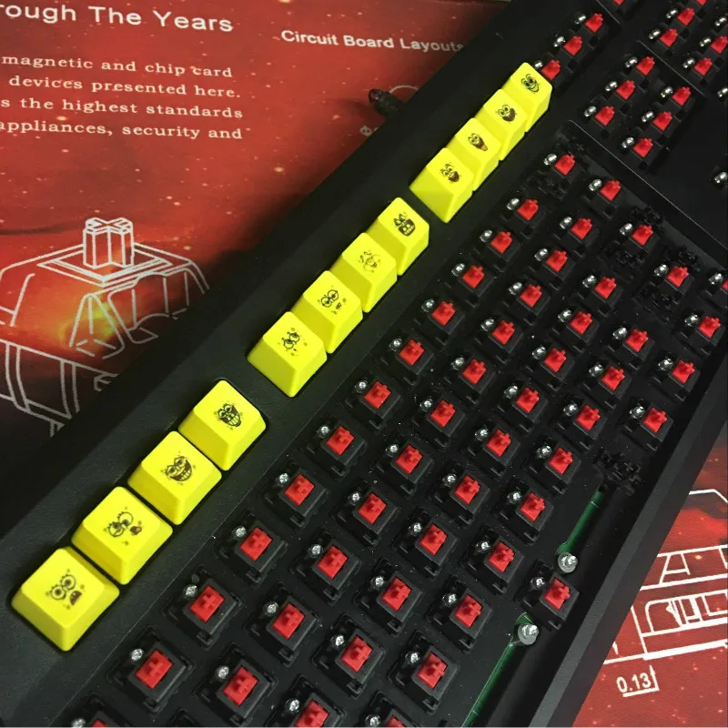 Губка Боб Квадратные Штаны PBT Вишневый профиль Keycap dye sub Keycap новинки Keycap 12 шт. в наборе